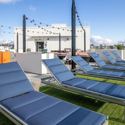 modern seating and spacious areas on rooftop lounge